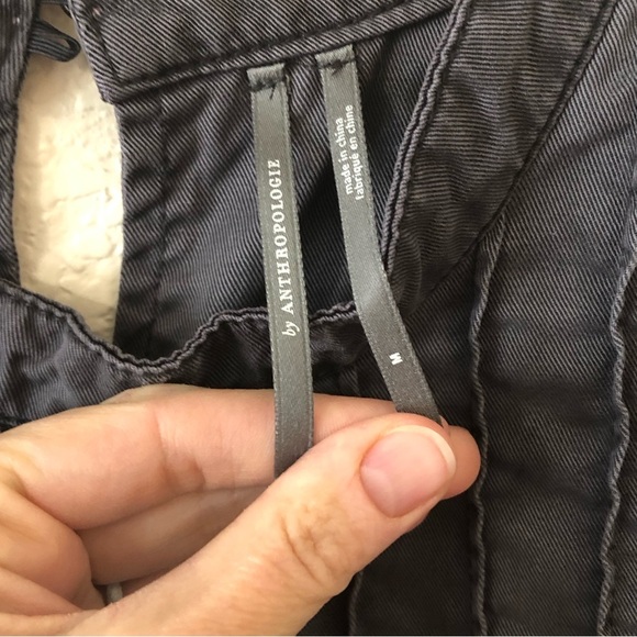 Anthropologie Jenee Tiered Tunic Mini Dress in Gray - Size Medium - Picture 4 of 9